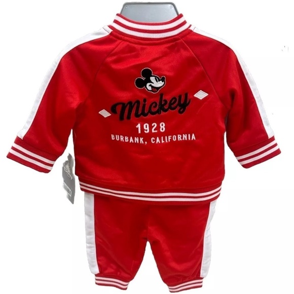 Mickey Mouse Disney 1928 The Original Baby Track Suit Jacket Pants Set 0-3Mo NEW - Picture 2 of 2